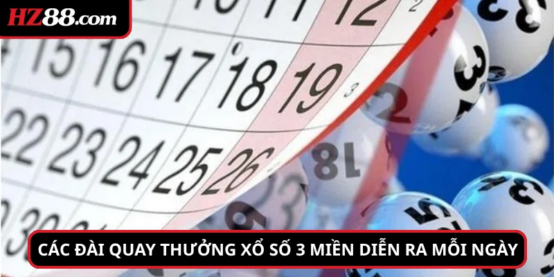 Các đài quay thưởng xổ số 3 miền diễn ra mỗi ngày